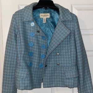 Blue and grey double button blazer